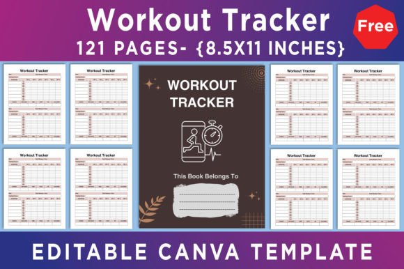 Download Workout Tracker Canva Template, - Tracker Collection