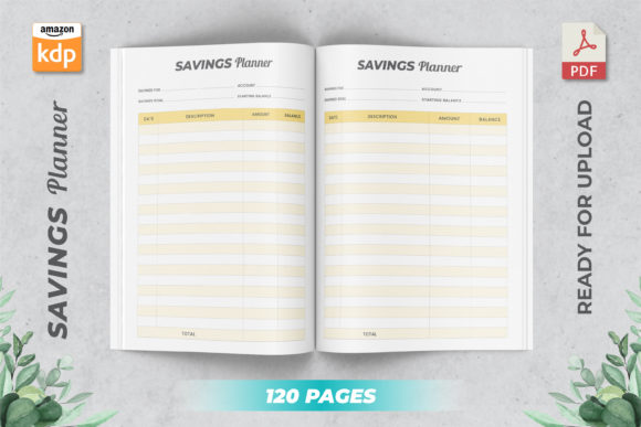 Download Savings Tracker KDP Interior Printable - Tracker Collection
