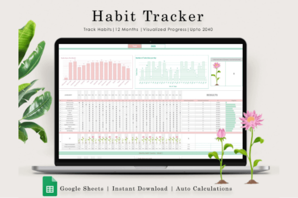 Download Habit Tracker Spreadsheet, Google Sheets - Tracker Collection