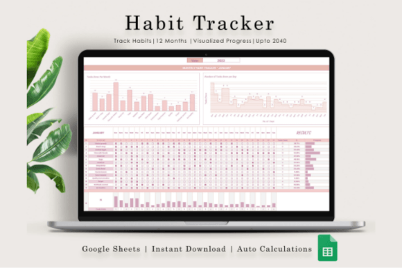 Download Habit Tracker Spreadsheet, Google Sheets - Tracker Collection