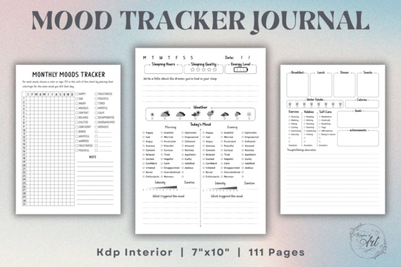 Download Mood Tracker Journal Interior for KDP - Tracker Collection