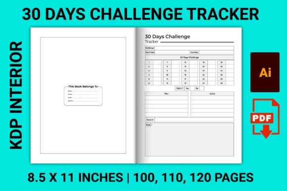 Download 30 Days Challenge Tracker - Kdp Interior - Tracker Collection