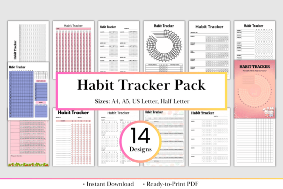 Download Ultimate Habit Tracker Bundle - Tracker Collection