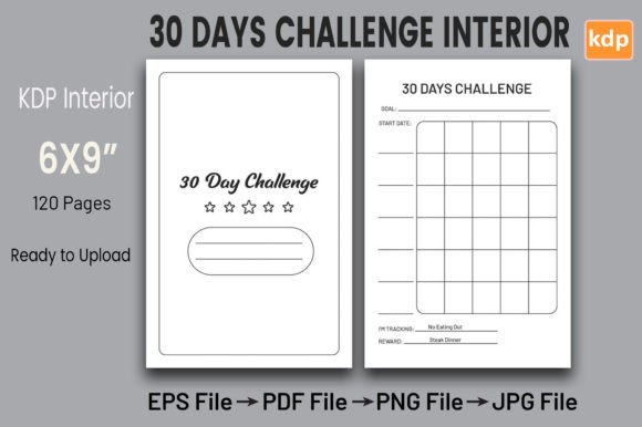 Download 30 Days Challenge Tracker  | KDP Interio - Tracker Collection