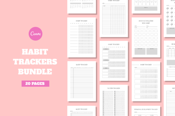 Download Editable Habit Tracker Template Bundle - Tracker Collection